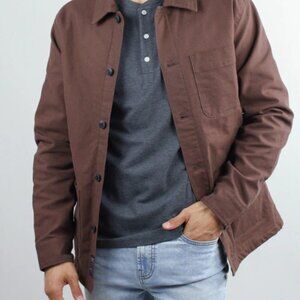 Jachs New York Stretch Canvas Chore Coat Mens Brown